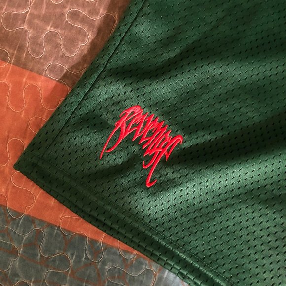 Revenge Mesh Embroidered Shorts Green - Picture 3 of 6